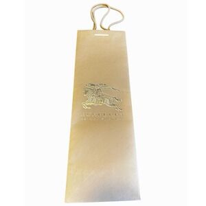 Burberry Gold Foil Logo Wine Gift Bag 1856 Prorsum Knight Gold Rope Handles